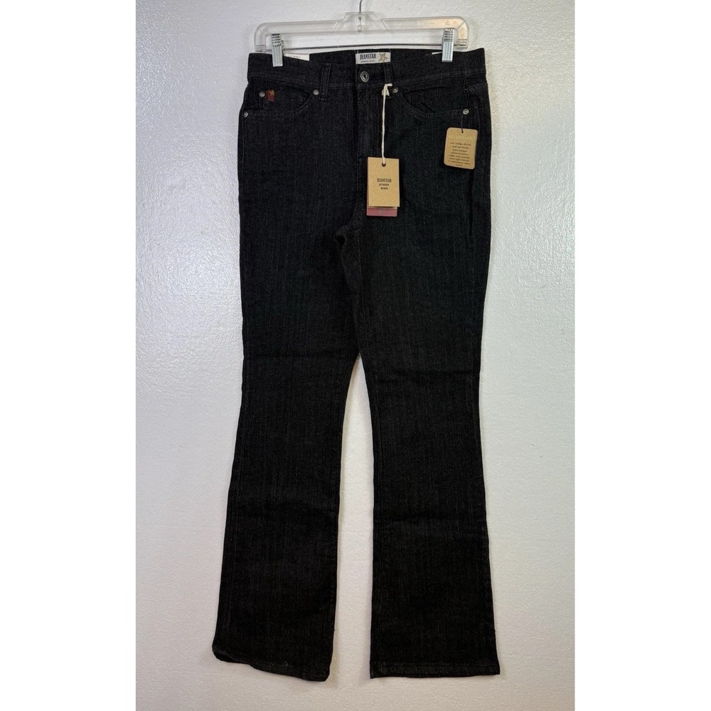 New Jeanstar Jeans Ladies Sz 6 Elle Dark Black Denim Stretch Bootcut Hipster